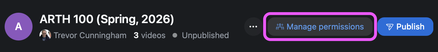 A screenshot of the Manage Permissions button within Zoom