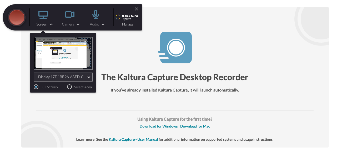 Kaltura Capture screenshot