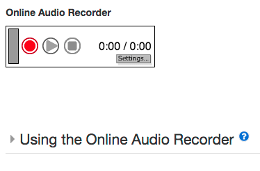 Online audio recording submission type Recorder preview