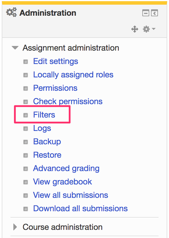 Poodll Assignment Filters