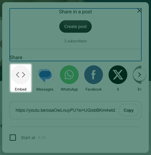 Finding the code to embed a YouTube video
