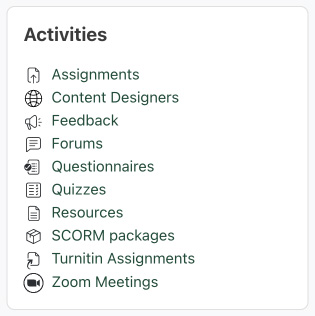Viewing Zoom meetings in the Activities block
