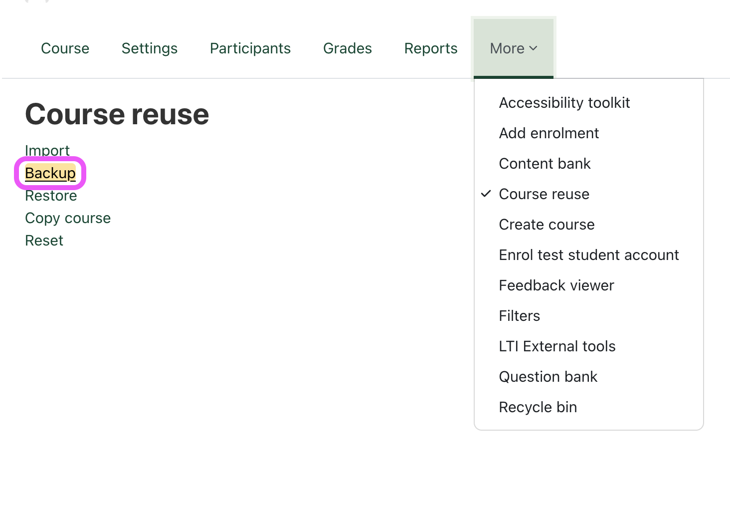 A screenshot demonstrating the refined look of the course page
