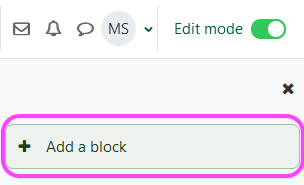 A screenshot highlighting the Add a block link