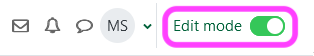 A screenshot highlighting the Edit mode link