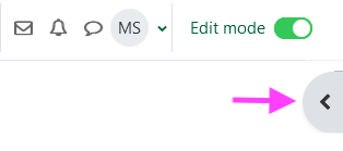 A screenshot highlighting the Open block link