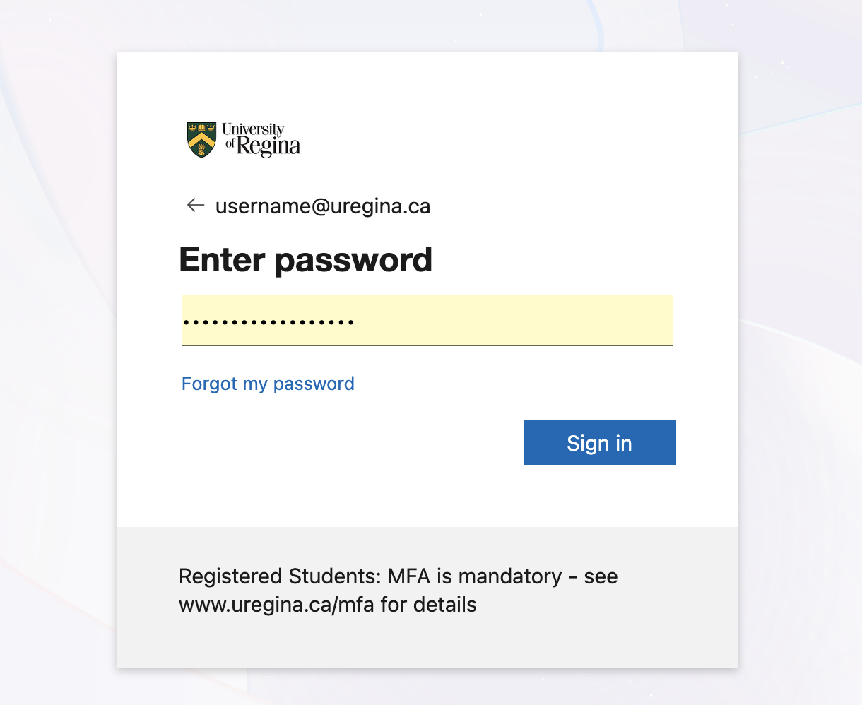 A screenshot of the Microsoft 365 login screen